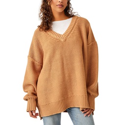 Womens Alli V-Neck Long-Sleeve Sweater