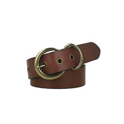 Womens 38mm Flat Strap with Metal Keeper Leather Belt