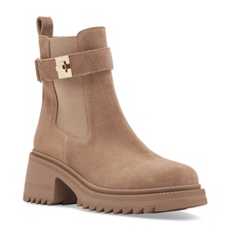 Womens Gates Buckle-Detailed Lug-Sole Booties