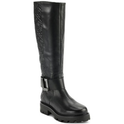 Womens Meara Buckled Riding Boots