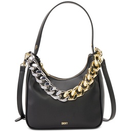 Alexa Two-Toned Chain Shoulder Bag with Crossbody Strap
