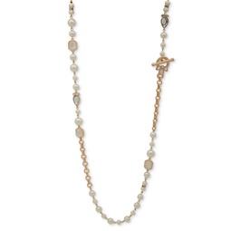 Gold-Tone Crystal & Imitation Pearl 42 Strand Necklace