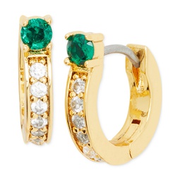 Gold-Tone Extra-Small Mixed Crystal Huggie Hoop Earrings 0.47