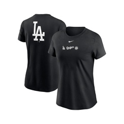 Womens Black Los Angeles Dodgers Over Shoulder T-shirt
