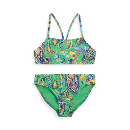 Toddler and Little Girls Paisley-Print Two-Piece Swimsuit