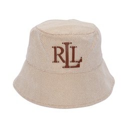 Tacked Logo with Cross Dye Canvas Bucket Hat