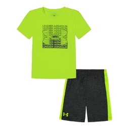 Toddler Boys UA Tri-Logo Side Panel T-shirt and Shorts Set