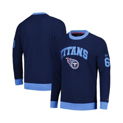 Mens Navy Tennessee Titans Reese Raglan Tri-Blend Pullover Sweatshirt