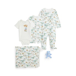Baby Boys Polo Bear Cotton Gift Set 5 Piece