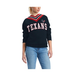 Womens Navy Houston Texans Heidi V-Neck Pullover Sweatshirt