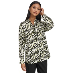 Womens Printed Oversize Blouse
