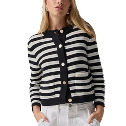 Womens Striped Sweater Jacket