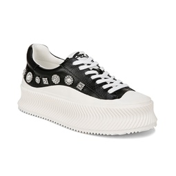Womens Taelyn Embellished Lace-Up Platform Sneakers