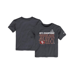 Toddler Boys and Girls Anthracite San Francisco 49ers 2023 NFC Champions Locker Room Trophy Collection T-shirt
