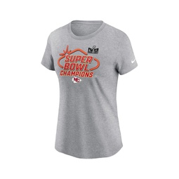 Womens Heather Gray Kansas City Chiefs Super Bowl LVIII Champions Locker Room Trophy Collection T-Shirt