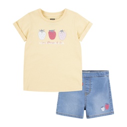 Little Girls Fruity T-shirt and Shorts Set
