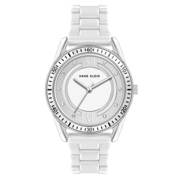 Womens Quartz White Ceramic Link Bracelet Watch 42mm