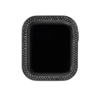 Womens Black Alloy Protective Case with Black Crystals designed for 45mm Apple Watch