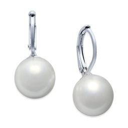 Silver-Tone Imitation Pearl Drop Earrings