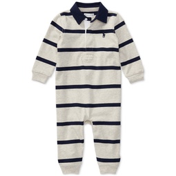 Baby Boys Striped Rugby Cotton Coverall