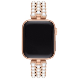 Imitation Pearl Gold-Tone Stainless Steel 38 40mm Bracelet for Apple Watch