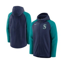 Mens Navy Aqua Seattle Mariners Authentic Collection Full-Zip Hoodie Performance Jacket