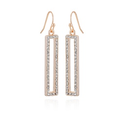 Pave Rectangle Linear Earrings