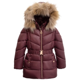Toddler and Little Girls Heavy Weight Belted Jacket