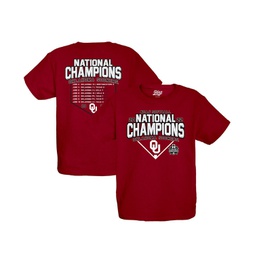 Big Boys Crimson Oklahoma Sooners 2022 NCAA Softball Womens College World Series Champions Base Path Schedule T-shirt