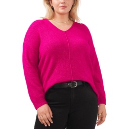 Plus Size Cozy V-Neck Long Sleeve Sweater