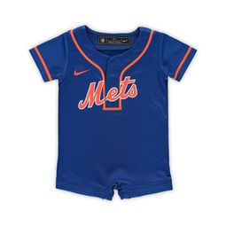 Newborn and Infant Boys and Girls Royal New York Mets Official Jersey Romper