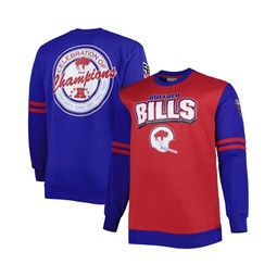 Mens Red and Royal Buffalo Bills Big and Tall Celebration of Champions Pullover Sweatshirt