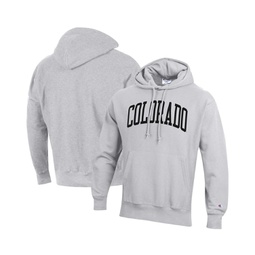 Mens Heathered Gray Colorado Buffaloes Team Arch Reverse Weave Pullover Hoodie