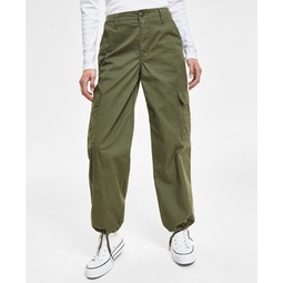 Womens 94 Baggy Cotton High Rise Cargo Pants in Long Length