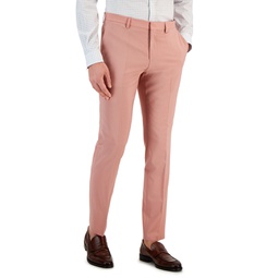 Mens Slim-Fit Solid Wool Superflex Suit Pants