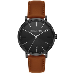 Mens Irving Three-Hand Brown Leather Watch 42mm