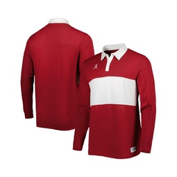 Mens Crimson Alabama Crimson Tide Striped Long Sleeve Polo Shirt