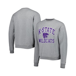 Mens Heather Gray Kansas State Wildcats High Motor Pullover Sweatshirt
