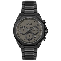 Boss Mens Cloud Quartz Chronograph Ionic Plated Black Steel Watch 43mm