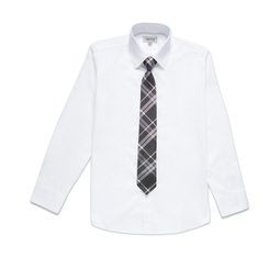 Big Boys Solid Classic Shirt and Tie Set