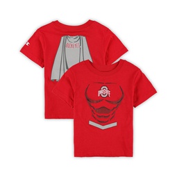Toddler Boys and Girls Scarlet Ohio State Buckeyes Super Hero T-shirt