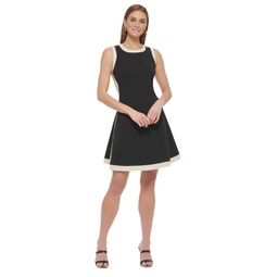 Petite Sleeveless Contrast-Trimmed Dress