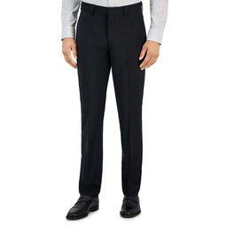 Mens Modern-Fit Solid Wool-Blend Suit Trousers