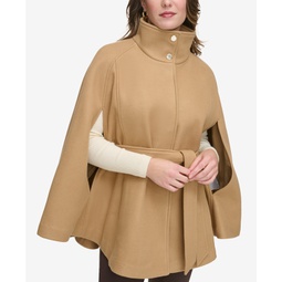 Womens Double-Breasted Cape Coat