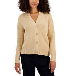 Womens Sequin Yarn Cardigan Sweater