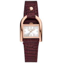 Womens Harwell Three-Hand Red Genuine Leather Watch 28mm