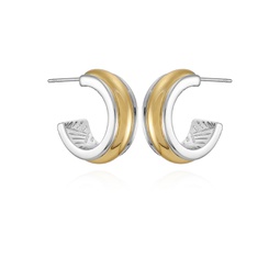 Two-Tone Open Hoop Earrings