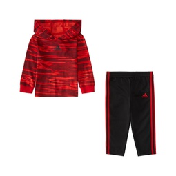 Baby Boys Long Sleeve Hooded Shirt and Pants 2 Piece Set