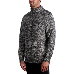 Mens Oversized Marled Turtleneck Sweater