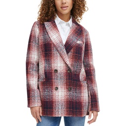 Womens Wool Blend Double Breasted Blazer